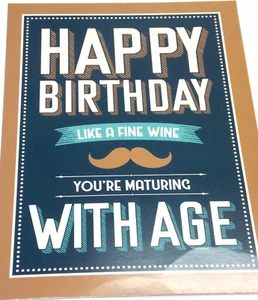 Tarjeta de cumpleaños feliz. Maduración con tema de edad (T1). Comenzó con una gama de deseos. - Imagen 1 de 3