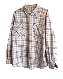 Lincoln Outfitters Herren XL grau rost kariert Langarm Hemd mit Knopfleiste leicht - Bild 1 von 9