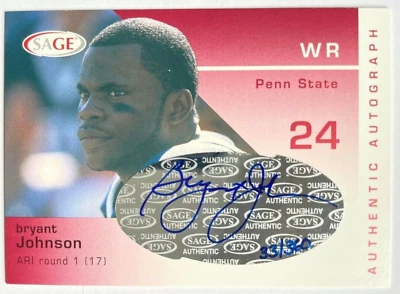 Bryant Johnson 2003 SAGE Autographs RC AUTO #A22 Penn State Nittany Lions /360 - Image 1 of 2