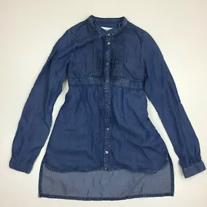 Diesel Mädchen Gr. Medium 6/7 Jahre blau Medium Wash Chambray Gürtel Knopf Kleid - Bild 1 von 11
