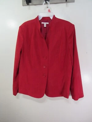 Blazer Mujer Colección JM Talla 14 Rojo Botón Frontal Manga Larga Forrado Carrera Foto 1 de 3