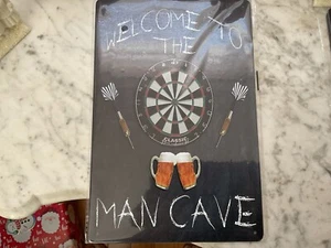 Welcome To The Man Cave Metal Tin Sign 12” by 8” - Picture 1 of 5