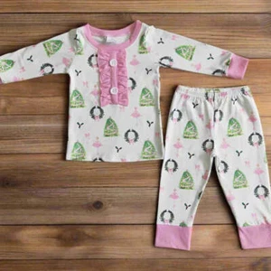 CHRISTMAS Ballerina Pajamas, Pink Christmas PJs, Christmas Dancer Christmas Tree - Picture 1 of 8
