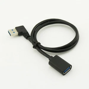 1pc USB 3.0 Right Angle A Male to USB 3.0 A Female M/F Extension Data Cable 50cm - Picture 1 of 6
