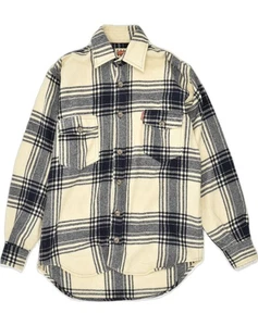 ENERGIE Mens Flannel Shirt Small Beige Check Cotton AS14 - Picture 1 of 4