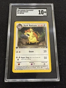Pokemon Dark Raticate 51/82 from Team Rocket 1st Edition in a SGC 10 !! - Picture 1 of 2