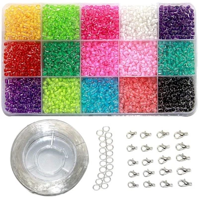 Kunsthandwerk Glasperlen, DIY Armband, 3mm Perlen, Schmuckherstellung, Bastelset - Bild 1 von 4