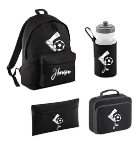 Paquete personalizado de regreso a la escuela de fútbol, mochila, botella, bolsa y bolsa de almuerzo - Imagen 1 de 3