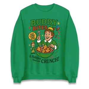 Buddy The Elf Bite Weihnachtspullover, lustiges Xmas Erwachsene & Kinder Kapuzenpullover - Bild 1 von 10