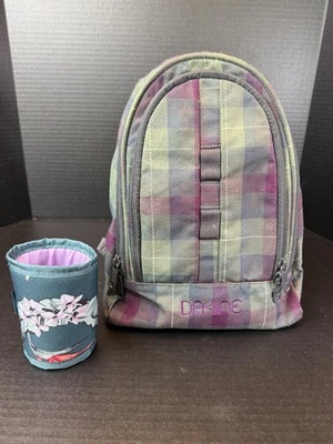 DAKINE Green & Purple Plaid 6.5L Mini Backpack Purse and Blue Floral Koozie - Image 1 of 4