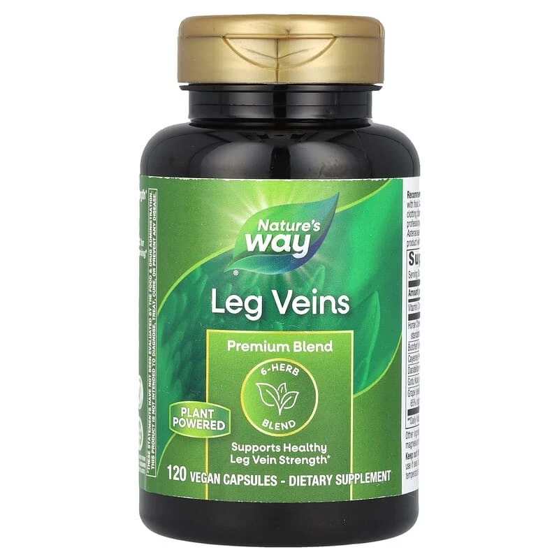 2 X Nature's Way, Veias das Pernas, Mistura Premium, 120 Cápsulas Veganas - Imagem 1 de 2