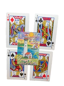 Swap Playing Cards BAR HARBOR MAINE Lot of 4 Jacks BRIDGE SIZE - Picture 1 of 2