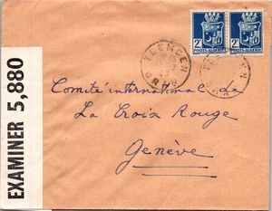 ALGERIA 1943 WWII POSTAL HISTORY CENSORED AX COVER ADDR GENEVA POSTMARK ALGER - Picture 1 of 2