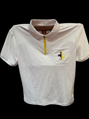 法拉利官方 Polo 衫 XL 白色拉链领全新带标签 210 美元赛车 F1 — 第 1/4 张图片