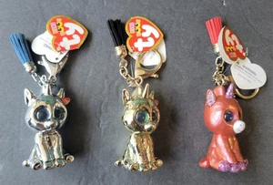 Lot of 3 - TY Beanie Boos - Mini Boo Collectible Clips - Gold, Silver and Pink - Picture 1 of 4