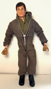 ACTION MAN : VINTAGE HASBRO PALITOY 1964 BROWN FLOCK HAIR JUMP SUIT POOR HANDS - Picture 1 of 7