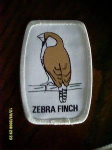Nagelneues Stoffabzeichen eines Zebrafinken Vogels - Bild 1 von 1