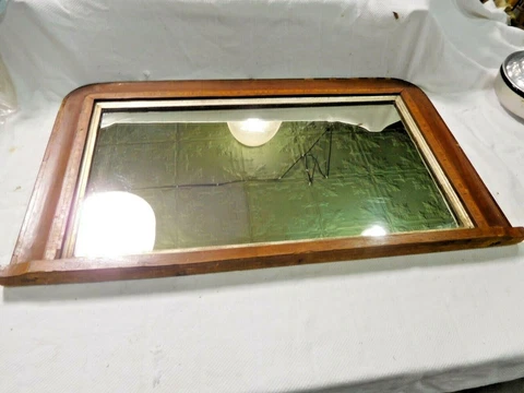 Antique ~ Salvage ~ Mahogany Mirror Inlaid Design around outside           #1731 Cover