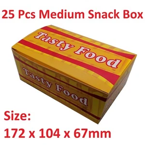 25 x Medium Snack Box Chips Chicken Kebab Fish Food Paper Cardboard Takeaway Box - Picture 1 of 1