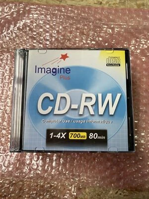 10Pk Imagine Plus CD -RW 1- 4X 700 MB 80 Mins Blank Compact Rewritable Disc - Image 1 of 4