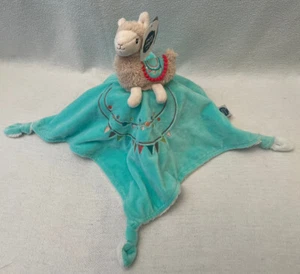 MARY MEYER NWT LilyLama Lovey Character Security Blanket Aqua Tan Llama Knotted - Picture 1 of 9