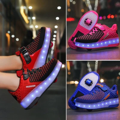 Niños LED Roller Zapatos Niñas Niños Moda Luces Ruedas Sakte Deportes Tenis Foto 1 de 4