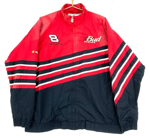 Vintage Dale Earnhardt Jr Chase Authentics Full Zip Puffer Jacket Medium Red Cover