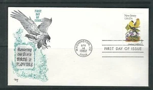 US SC # 1982 State Birds And Flowers ( New Jersey ) FDC . Marg Cachet - Picture 1 of 1