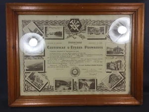 Ancien cadre photo en bois et vitre certificat d’études primaires vintage 1941 - Bild 1 von 4