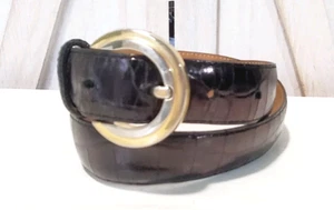 Cinturón de piel de becerro italiano genuino WCM New York púrpura profundo 34 pulgadas - Imagen 1 de 10