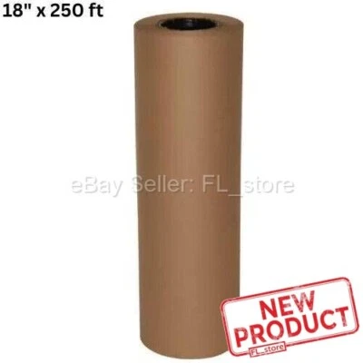18" x 250 feet Brown Kraft Paper Recycled Roll Packaging Shipping Wrapping NEW - Image 1 of 4
