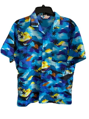 Men's Vintage Islander Tropical Hawaiian Button Up Shirt 100% Polyester Large - Image 1 of 4