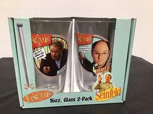 Seinfeld FESTIVUS Set Of 2 Pint Glasses16oz George Frank Costanza Jerry Stiller - Picture 1 of 5