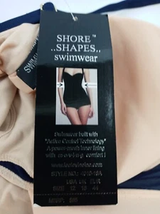 Shore Shapes Swim Suit Women Size 12 Blue One Piece Adjustable Straps Beach - Picture 1 of 11