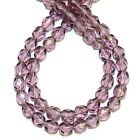 CZ2141 Amethyst Purple 4mm Fire-Polished Faceted Round Czech Glass Beads 16