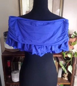 Kenneth Cole Reaction Bikini Bottom With Ruffle Skirt, Blue, Women's Small - Picture 1 of 9