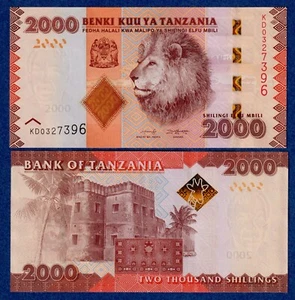 Tanzania 2000 Shillings (2020 ), P-42 (new) UNC Banknote - Lion - Picture 1 of 3