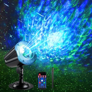 Laser Wave Projector Outdoor, Starry Sky & RGBW Ocean Wave Light Show with Remot - Picture 1 of 7