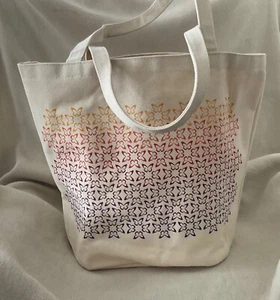 Neiman Marcus Canvas Tote Bag colorful Butterfly butterfliesTravel New - Picture 1 of 7