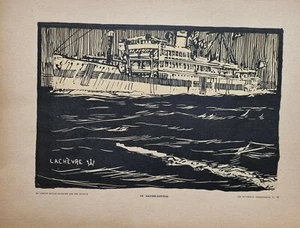 PRIMERA GUERRA MUNDIAL IMPRESIÓN FRANCESA EL BARCO HOSPITAL ~ GUERRA NAVAL - Imagen 1 de 3