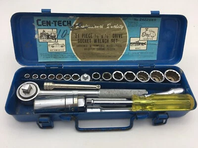 Cen-Tech 21 Piece Heavy Duty 3/4" drive Socket Set w/ ratchet  - Image 1 of 4