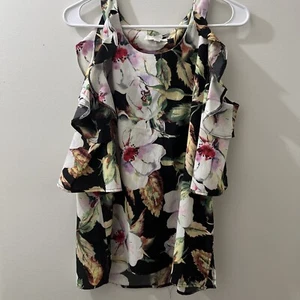 UMGEE Damen Small S Shirt Top Tunika Boho Festival Cold Shoulder Blumen - Bild 1 von 7