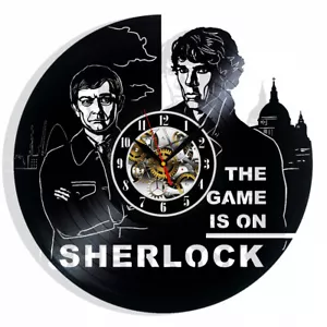 Sherlock: Das Spiel ist auf Vinyl-Wanduhr Geschenk Geburtstag Urlaub Kunst Wohndeko - Bild 1 von 5