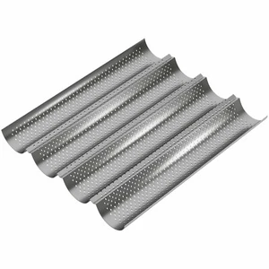 WELLGRO Baguetteblech f. 4 Baguettes Antihaftbeschichtung Backblech Brotbackform - Bild 1 von 5