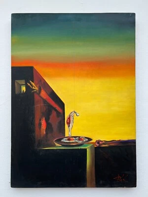 PINTURA AL ÓLEO SOBRE LIENZO SALVADOR DALÍ Arte de colección firmado y estampado Foto 1 de 4