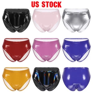 Perizoma lingerie donna pelle PU lucido metallizzato sexy slip danza night club - Foto 1 di 59