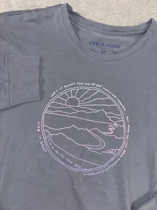 life is good crusher flex oversized long sleeve isnt it funny M Gray EUC - Picture 1 of 8