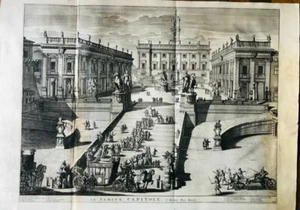 Rome "Capitoline Hill" Mortier Pierre panoramic view of the city. 1721/50 - Picture 1 of 6