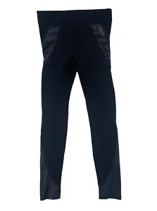 McQ Alexander McQueen Leather Swirl Panel Stretch Ponte Leggings Pants Sz M $695 - Picture 1 of 8