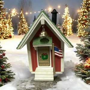 Vintage 80s Hallmark Ornament Lighted Schoolhouse Little Red QLX7112 No Box - Picture 1 of 9